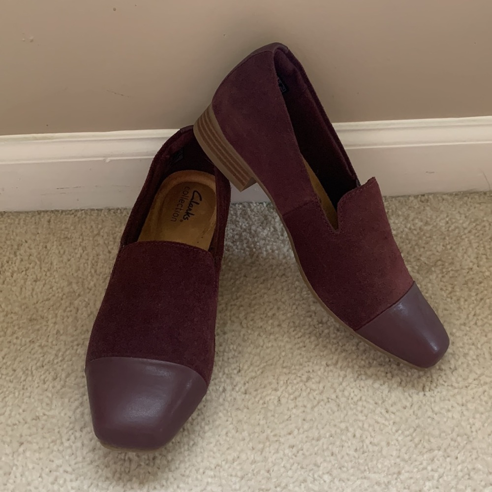 Clarks suede and leather loafer sz 6.5